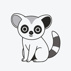 Cute Racoon for children book vector illustration