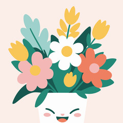 Vector illustration of a charming Bouquet for toddlers' learning adventures