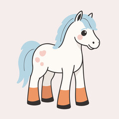 Cute vector illustration of a Horse for children book