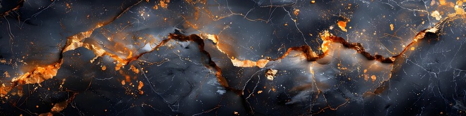 Fiery Marble Texture Mosaic - Dramatic Fractal Background of Scorched,Cracked Natural Stone Surface