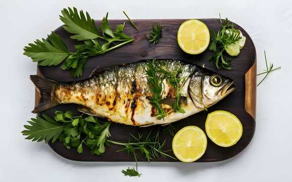 Samak meshwi grilled fish with herbs