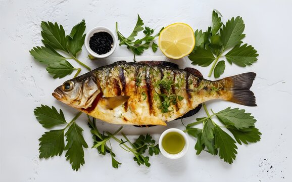 Samak meshwi grilled fish with herbs