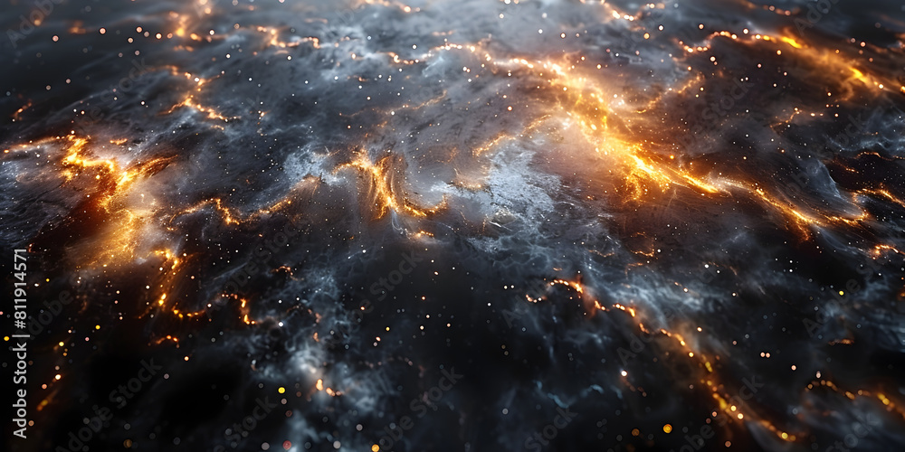 Aufkleber Majestic Intergalactic Inferno - Captivating Celestial Chaos in a Cosmic Canvas of Light and Shadow