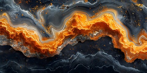 Captivating Molten Marble Swirls in a Dramatic Fiery Landscape