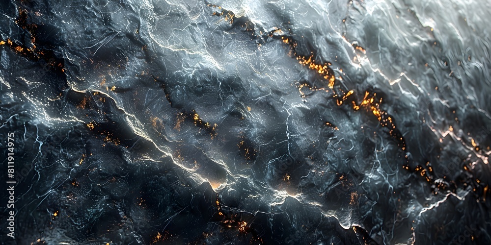 Aufkleber black marble textured background with dramatic geological patterns and visually striking monochromat