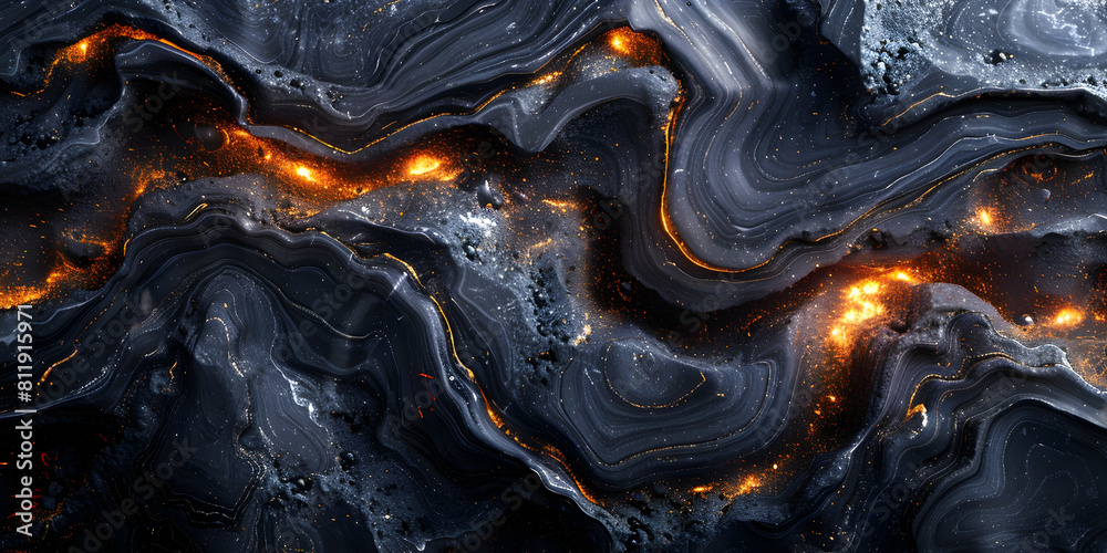 Poster mesmerizing monochromatic marble masterpiece:captivating fluid flows and ethereal depths