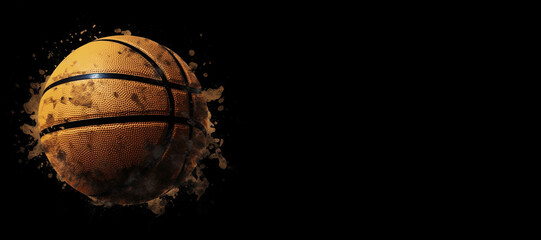 basketball Splash on black background