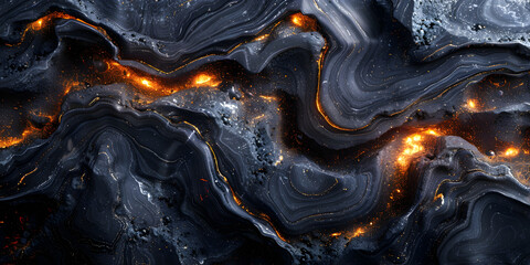 Obraz premium Mesmerizing Monochromatic Marble Masterpiece:Captivating Fluid Flows and Ethereal Depths