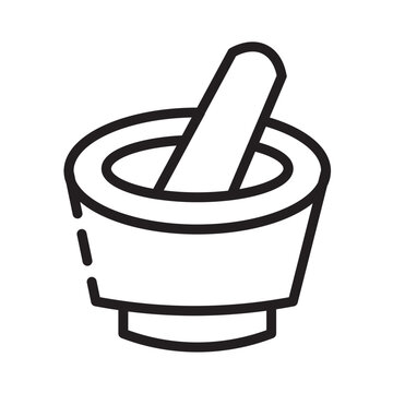 recommend clip art: Kitchen Mortar Pestle Line Icon