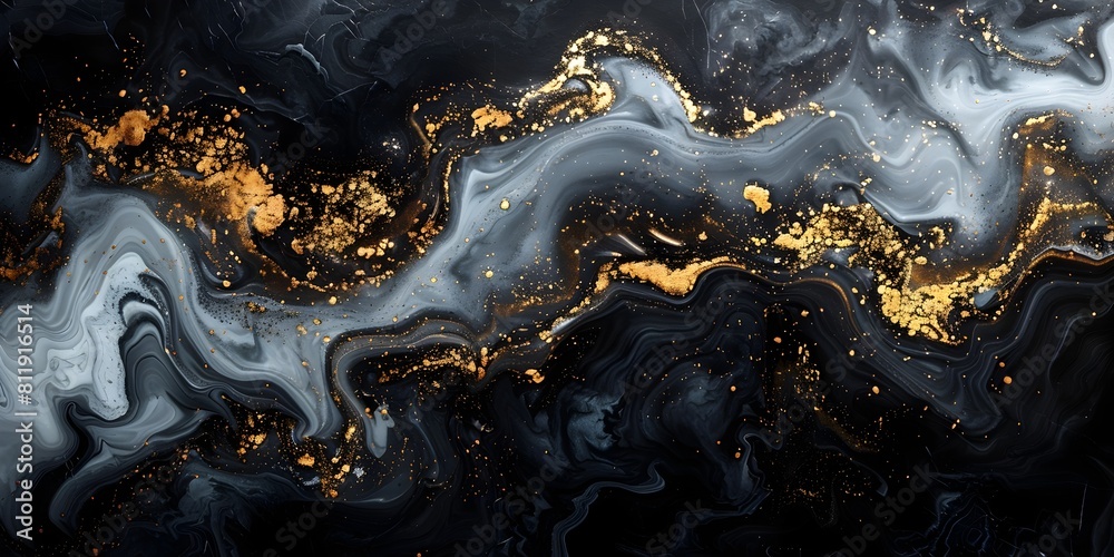 Poster luxurious black and gold marble abstract swirling patterns and textured backgrounds