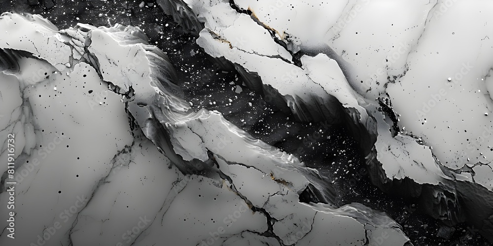 Poster mesmerizing black and white marble abstract with fluid swirls and captivating textural interplay