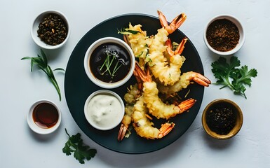 Tempura shrimp with dipping sauce