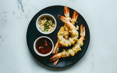 Tempura shrimp with dipping sauce