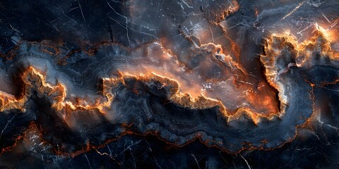 Dramatic and Captivating Molten Marble Texture Background with Fiery Celestial Patterns and Glowing Fractal Designs