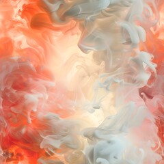 An abstract of smoke in bright red and soft white tile seamless pattern background