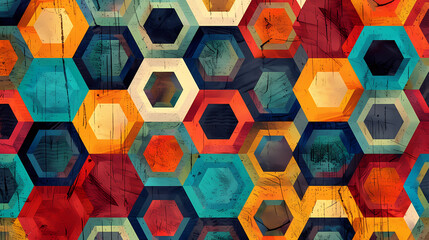 Hexagons pattern --ar 16:9