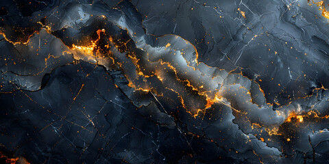 Fototapeta premium Moody and Dramatic Marble Texture with Fiery Accents and Elegant Fractal Patterns