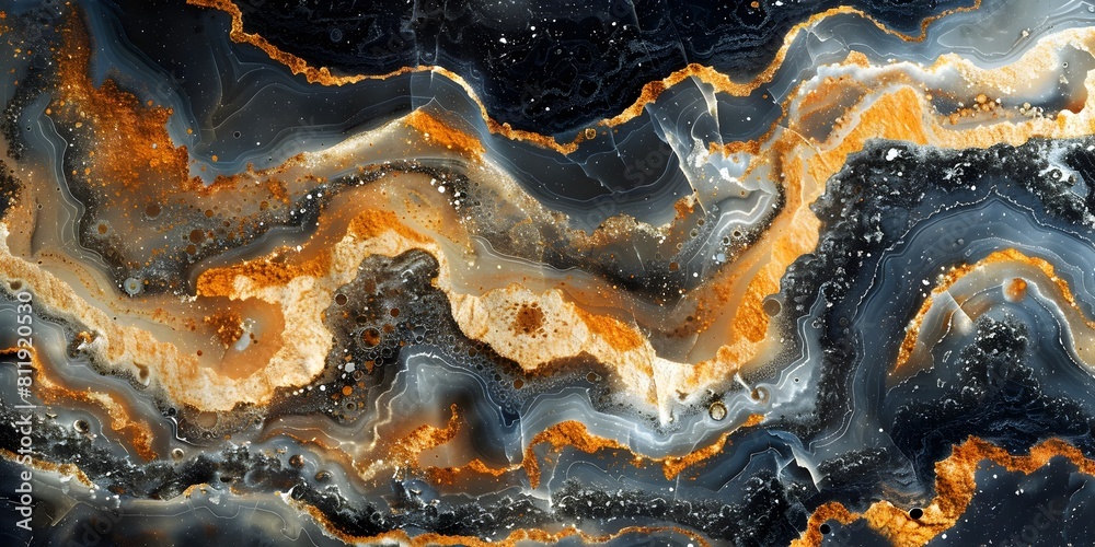 Aufkleber mesmerizing marble mosaic:captivating swirls of ethereal geometry in stunning natural tones