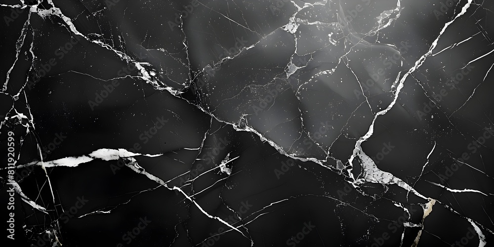 Poster exquisite black marble texture with intricate fractal patterns for luxury and premium designs