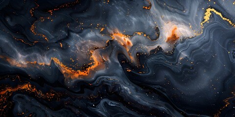 Black Marble Abstract Fluid Swirl Fractal Geode Moody Digital Art Premium Background