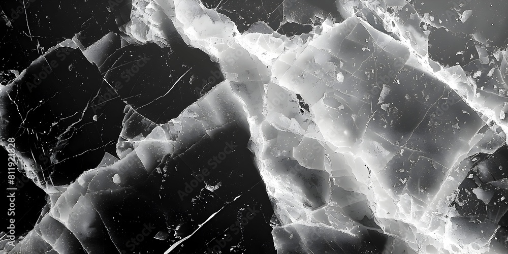 Poster captivating monochrome marble texture with ethereal geometric patterns