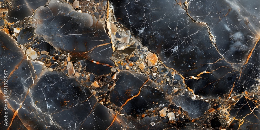 Aufkleber captivating black marble background with intricate veins and swirling patterns,exuding elegance and 