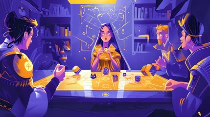 Exciting board game night with strategic gameplay and friends