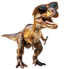 The image shows a funny dinosaur wearing sunglasses. It looks like he's having a good time and...