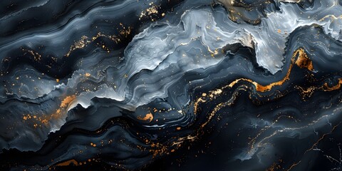 Fototapeta premium Mesmerizing Marbled Midnight:A Captivating Fusion of Elegant Darkness and Shimmering Gold