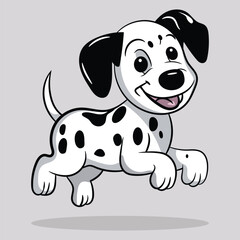 Vector Dalmatian Dog Cartoon illustration