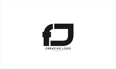 FO OF FJ JF  Abstract initial monogram letter alphabet logo design