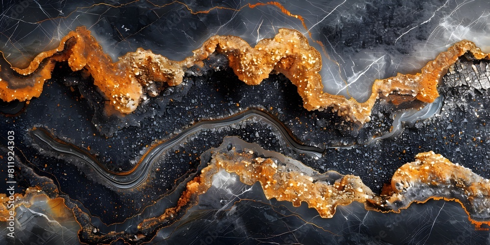 Poster stunning abstract marble texture with vibrant geological formations and intricate fractal patterns