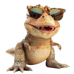 A Tyrannosaurus Rex wearing sunglasses.