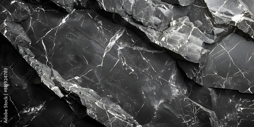 Poster elegant black marble textured background with unique natural patterns and fractures for luxury brand
