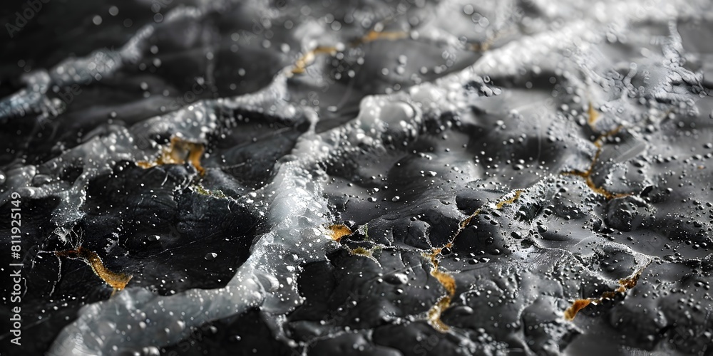 Poster captivating black marble texture with intricate swirls and veins,evoking a mysterious and moody ambi