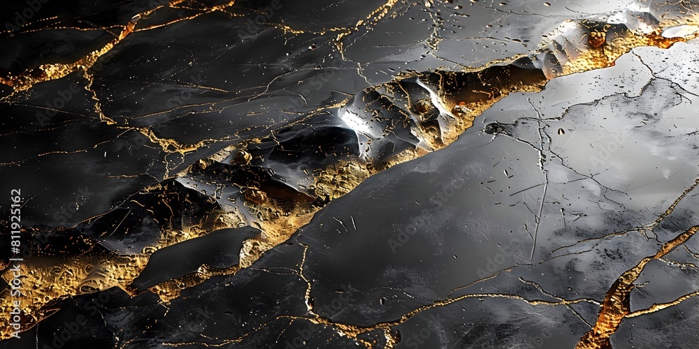 Leinwandbilder exquisite marble textures and patterns in dramatic black and gold tones creating a sophisticated and