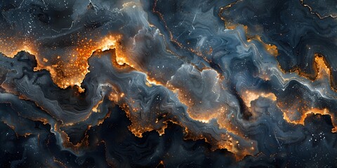 Captivating Cosmic Eruption of Fiery Marble Textures and Abstract Patterns