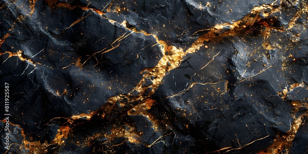 Poster black marble with golden veins abstract background with natural texture and pattern for graphic desi