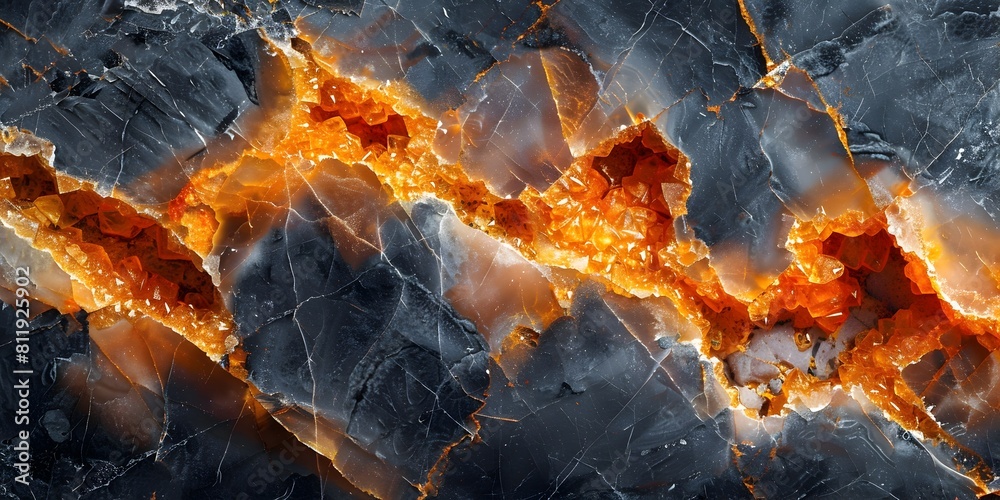 Poster fiery molten marble textures - dramatic abstract geological formations background for digital graphi