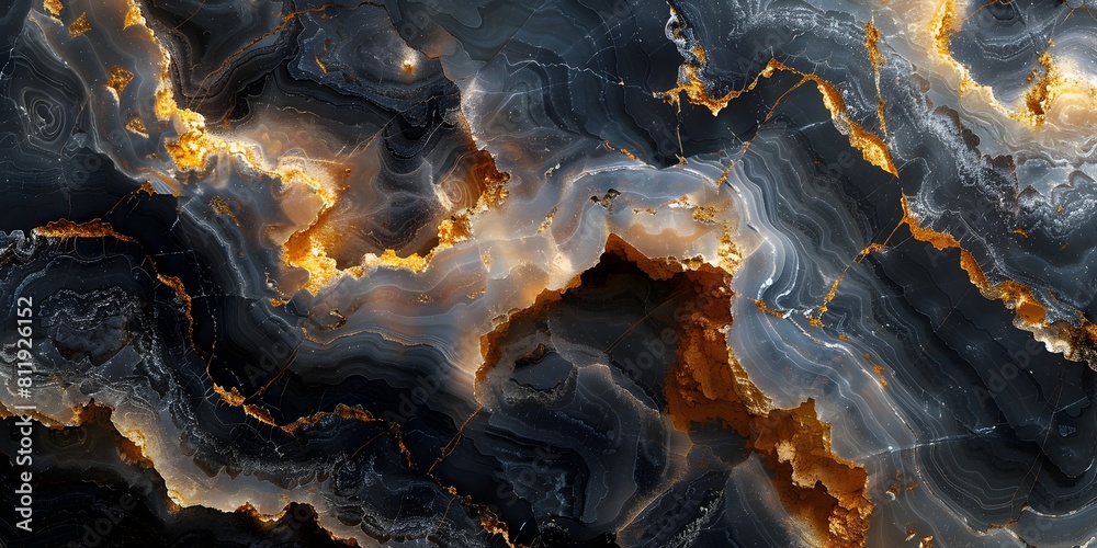 Poster captivating black marble textured background with mesmerizing swirls and veins
