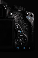 Photography detail black digital camera control buttons camera