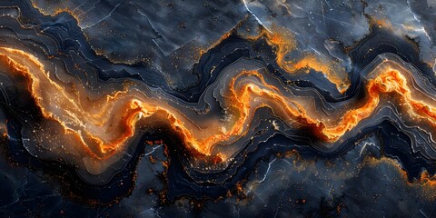 Obraz premium Captivating Fiery Marble Textures:Mesmerizing Abstract Patterns of Molten Energy and Dynamism