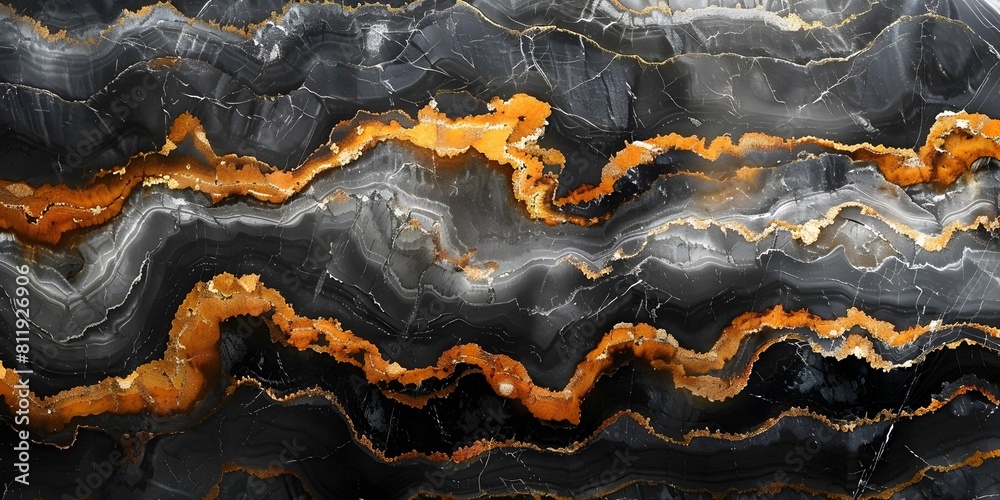 Aufkleber magnificent black marble textured backdrop with vibrant swirling patterns and intricate veining for 