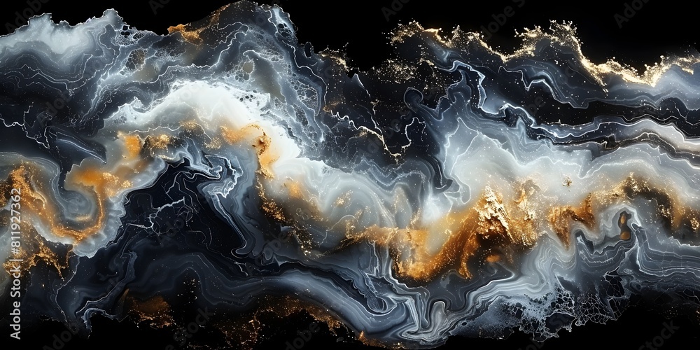 Aufkleber mesmerizing abstract marble swirls in monochrome tones evoking ethereal elegance and dynamic movemen