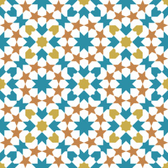 Seamless arabic  ornament based on traditional arabic art. Geometric mosaic. 