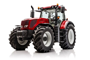 Modern tractor isolated on white background. 3d rendering image with clipping path