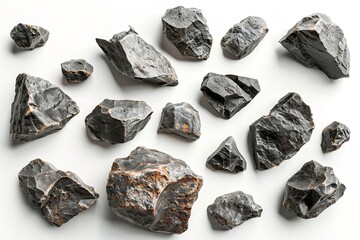 Swarm of boulders or stone meteorite asteroids. Generative Ai