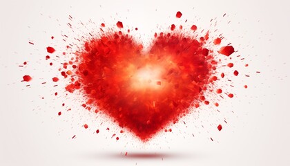 red heart with explosion
