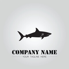 Shark silhouette illustration design for company logo vector image on the white background