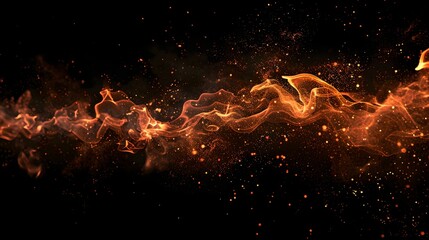 Ethereal Flames Dance in a Dark Void, Abstract Fiery Background, Warm Glowing Energy, Digital Art for Design Projects. AI